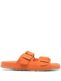 Manebi double-strap flat slides - Orange