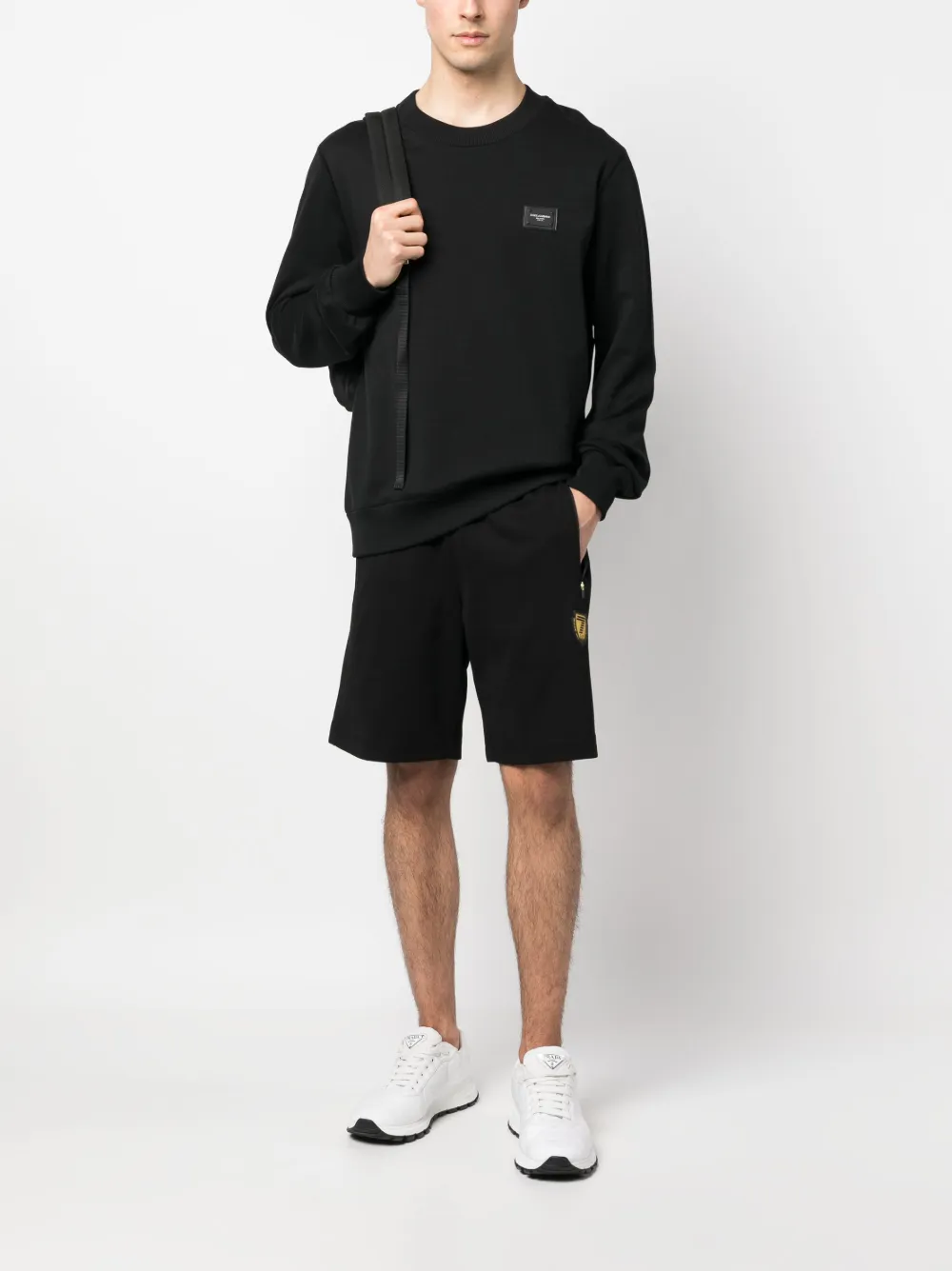 Ea7 Emporio Armani Trainingsshorts met logopatch - Zwart