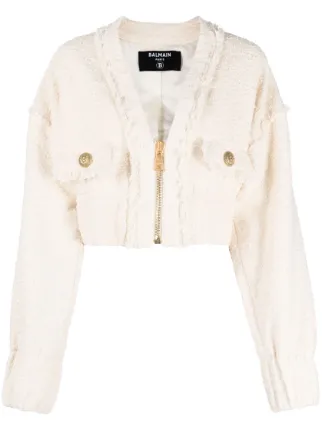 Balmain Tweed zip-up Jacket - Farfetch