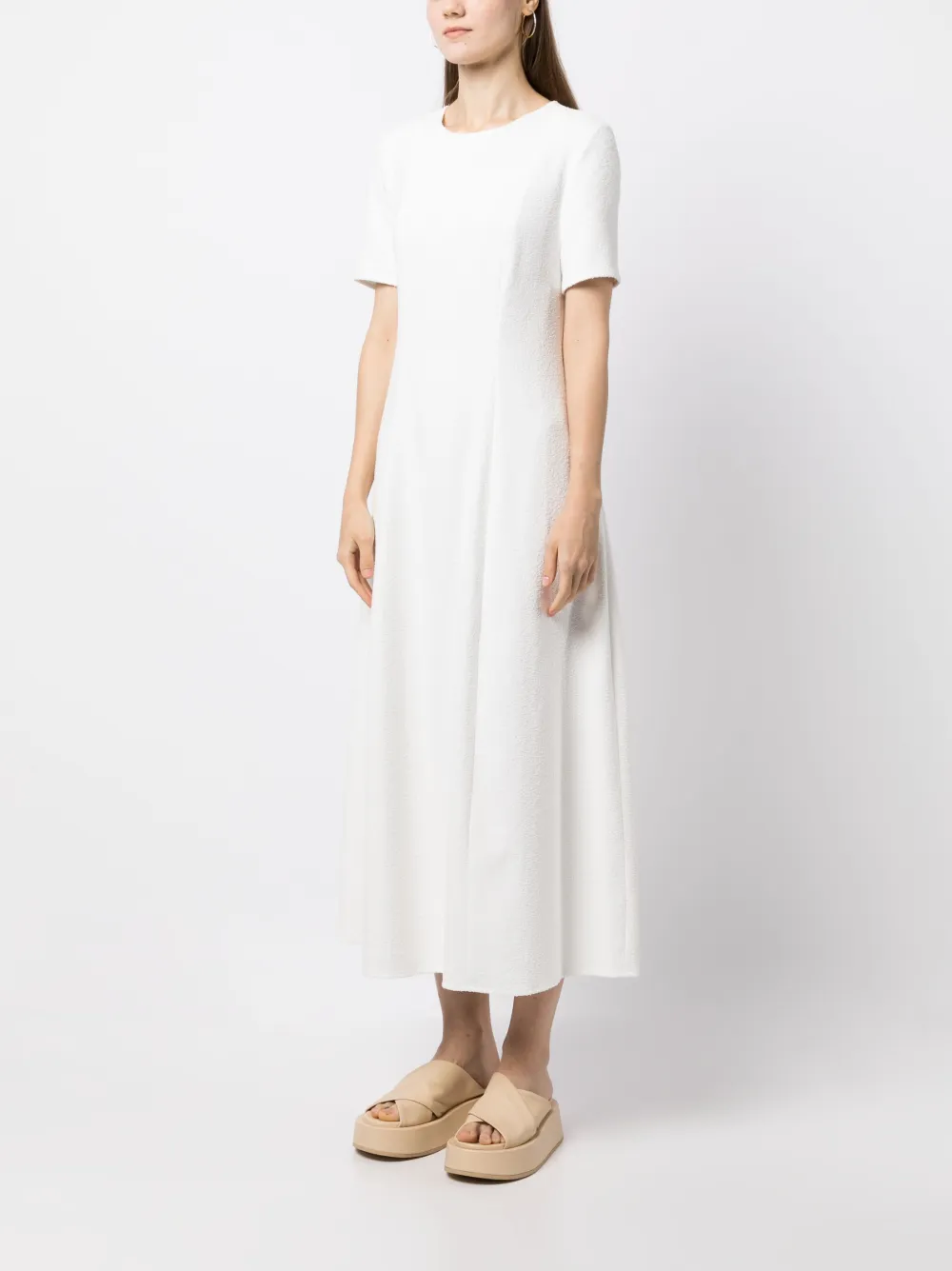 Lauren Knit and Cotton Midi Dress
