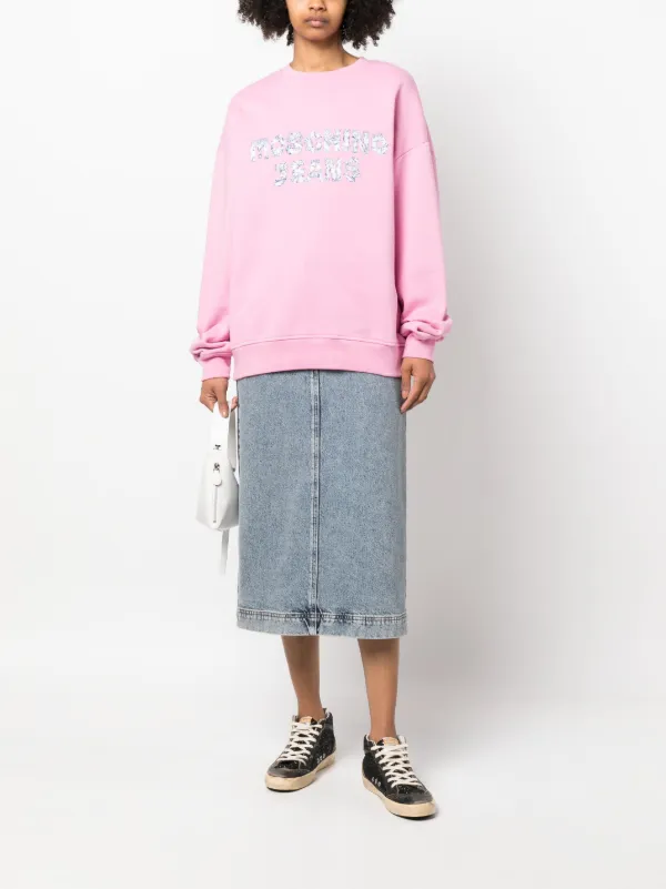 【関税&送料込】Moschino Long Denim Skirt MOSCHINO JEANS washed-denim Midi Skirt | Black | FARFETCH