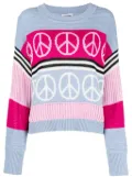 MOSCHINO JEANS peace-sign intarsia knit jumper - Blue