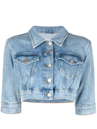 Moschino cropped denim jacket best sale