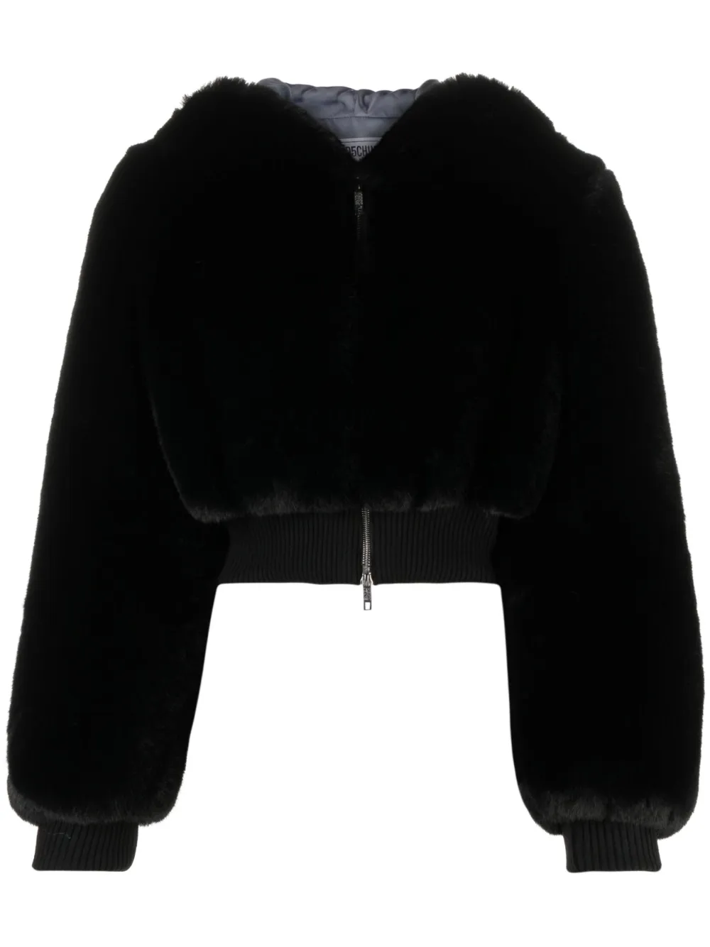 MOSCHINO JEANS faux-fur bomber jacket – Black