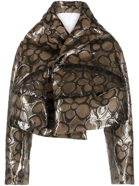 Comme Des Garçons floral-print cropped jacket