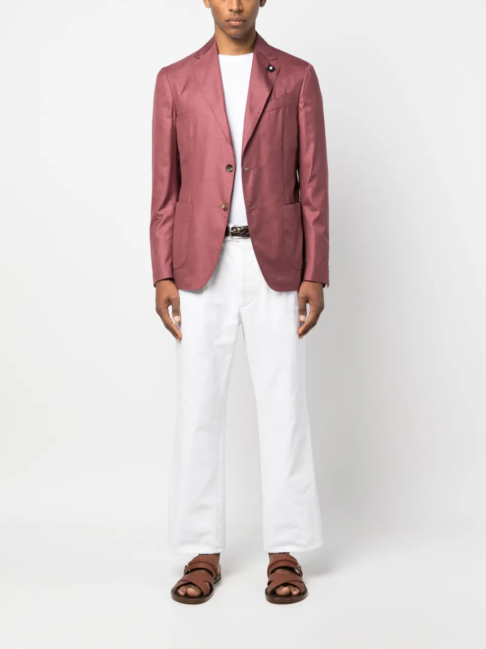 Lardini Blazer met enkele rij knopen - Roze