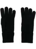 Woolrich logo-patch cashmere gloves - Black