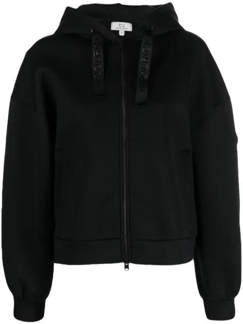 Woolrich logo-print strap zip-up hoodie