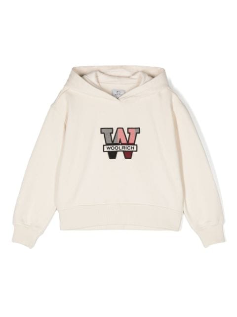 Woolrich Kids logo-patch fleece hoodie
