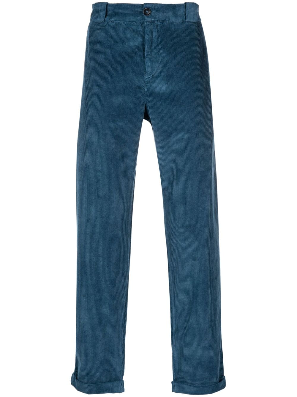 Woolrich Corduroy Straight-leg Trousers In Blue