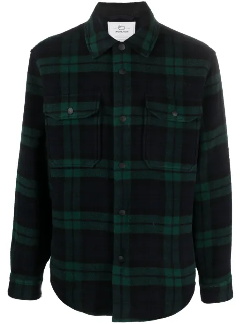 Woolrich checked cotton-blend shirt jacket