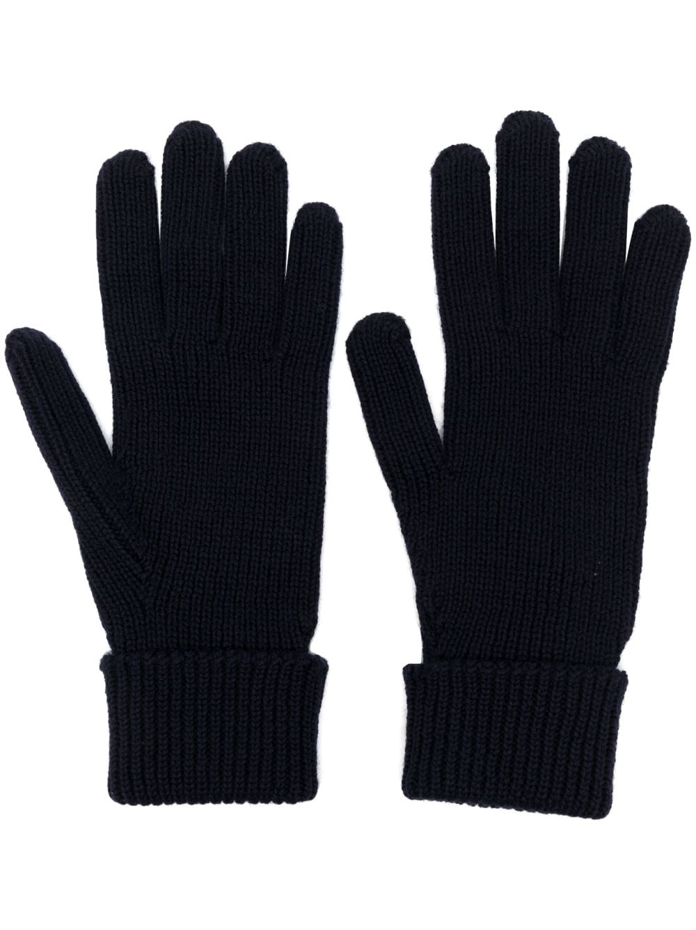 Woolrich Logo-patch Virgin Wool Gloves In Blue