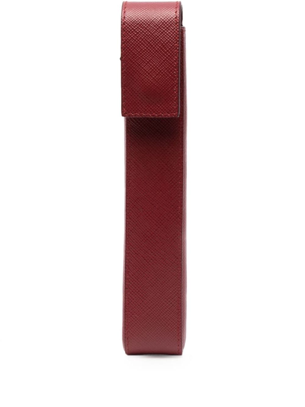Prada Saffiano-leather Pen Case In Animal Print