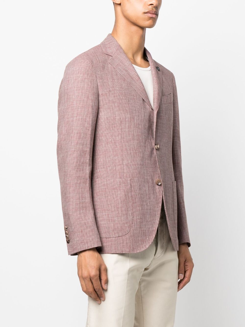 Shop Lardini Notched-lapel Single-breasted Blazer In Red