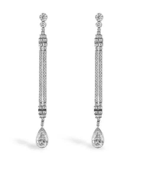 Pragnell Vintage boucles d'oreilles pendantes Masterpiece en platine (1911-1940)