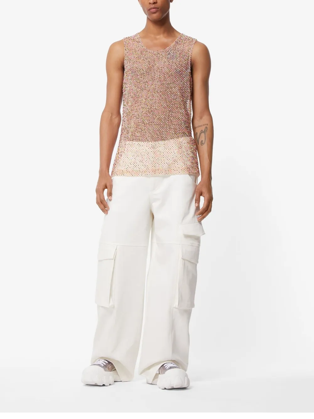 GCDS Tulen tanktop Beige