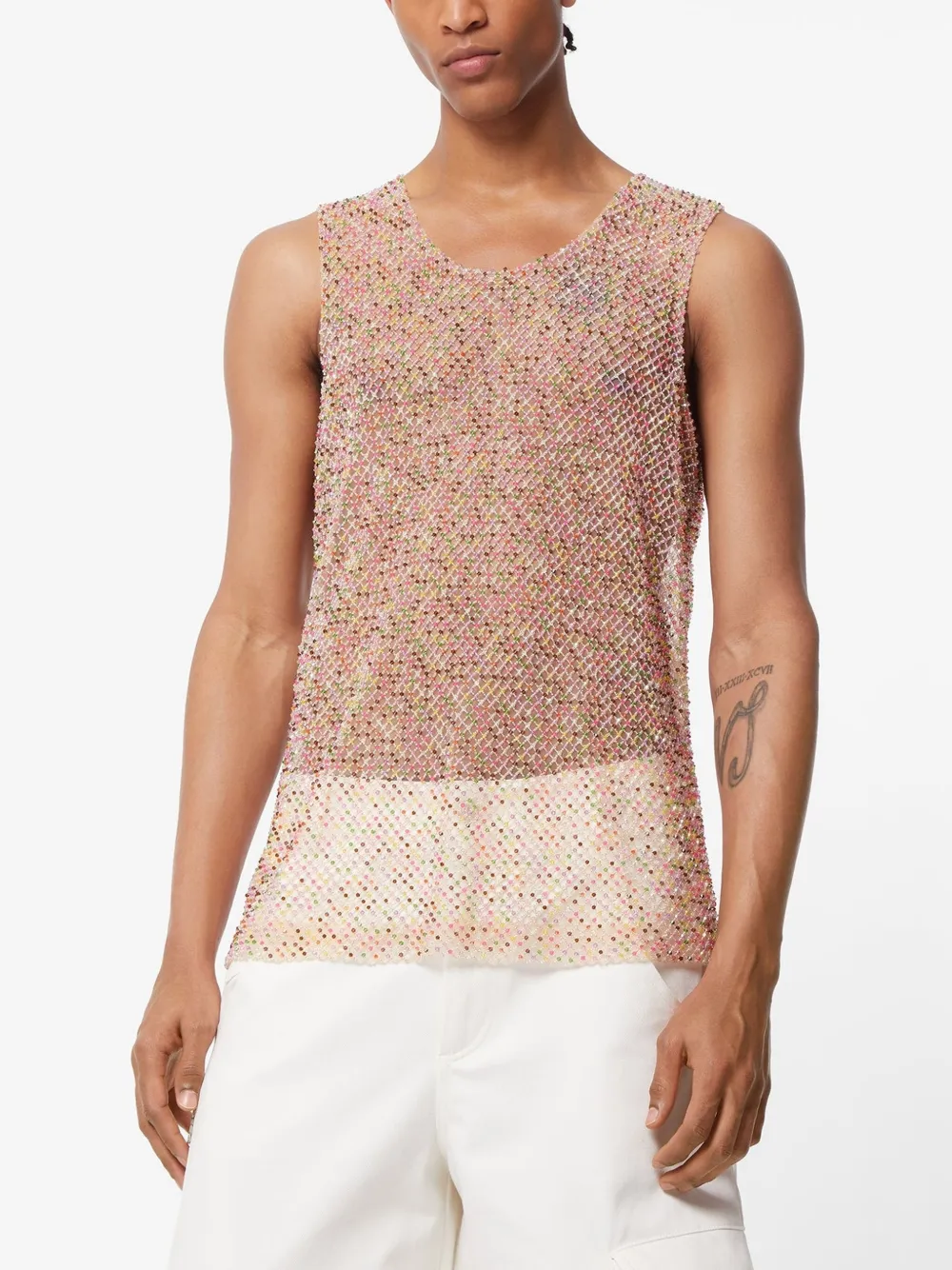 GCDS Tulen tanktop Beige