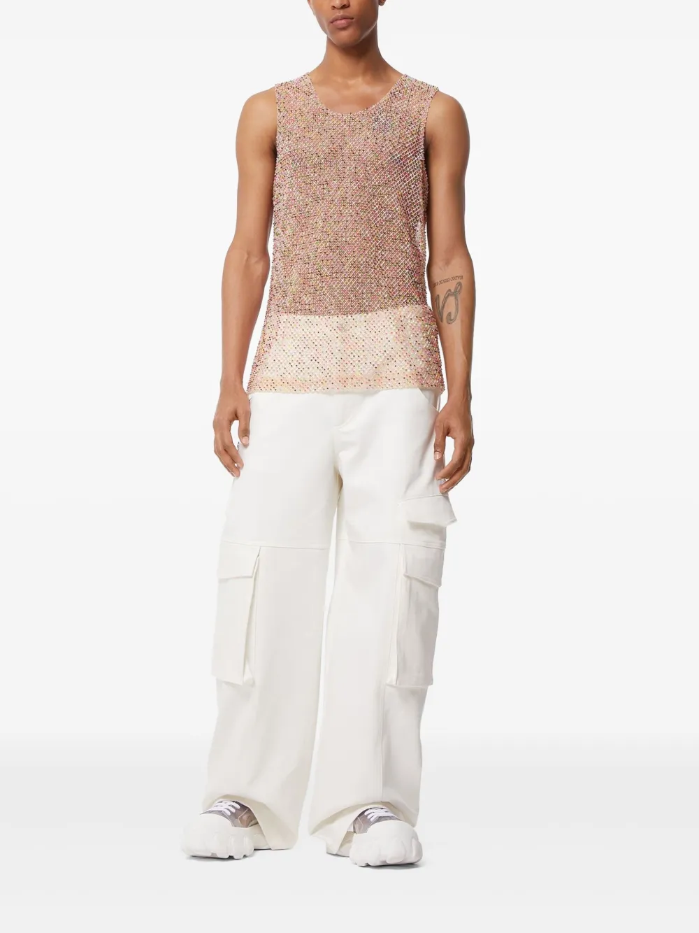 GCDS Tulen tanktop - Beige
