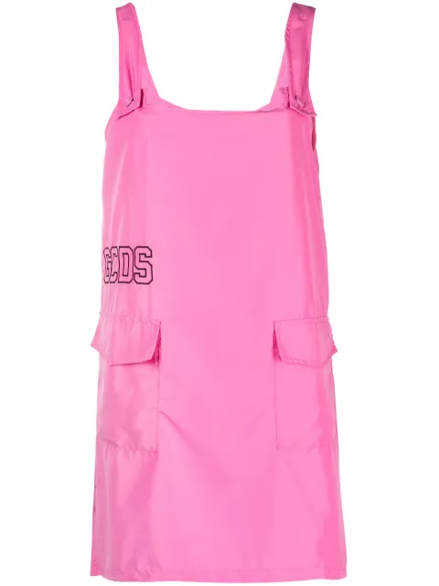 GCDS logo-embroidered mini dress