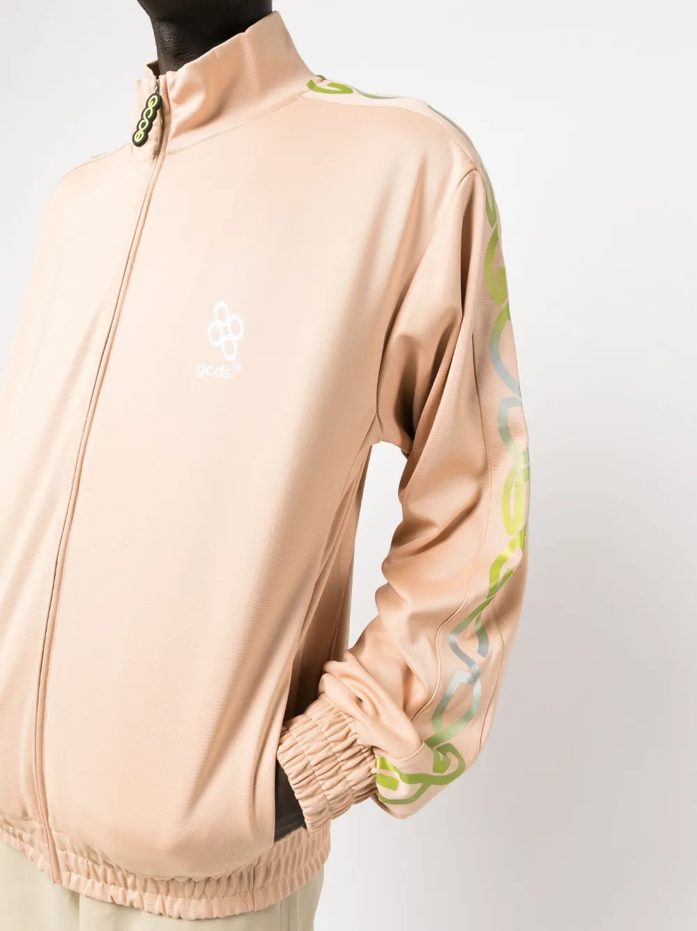 Gcds Reflective Logo-print Sweatshirt In Neutrals