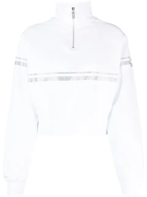 GCDS rhinestone-embellished cropped sweatshirt