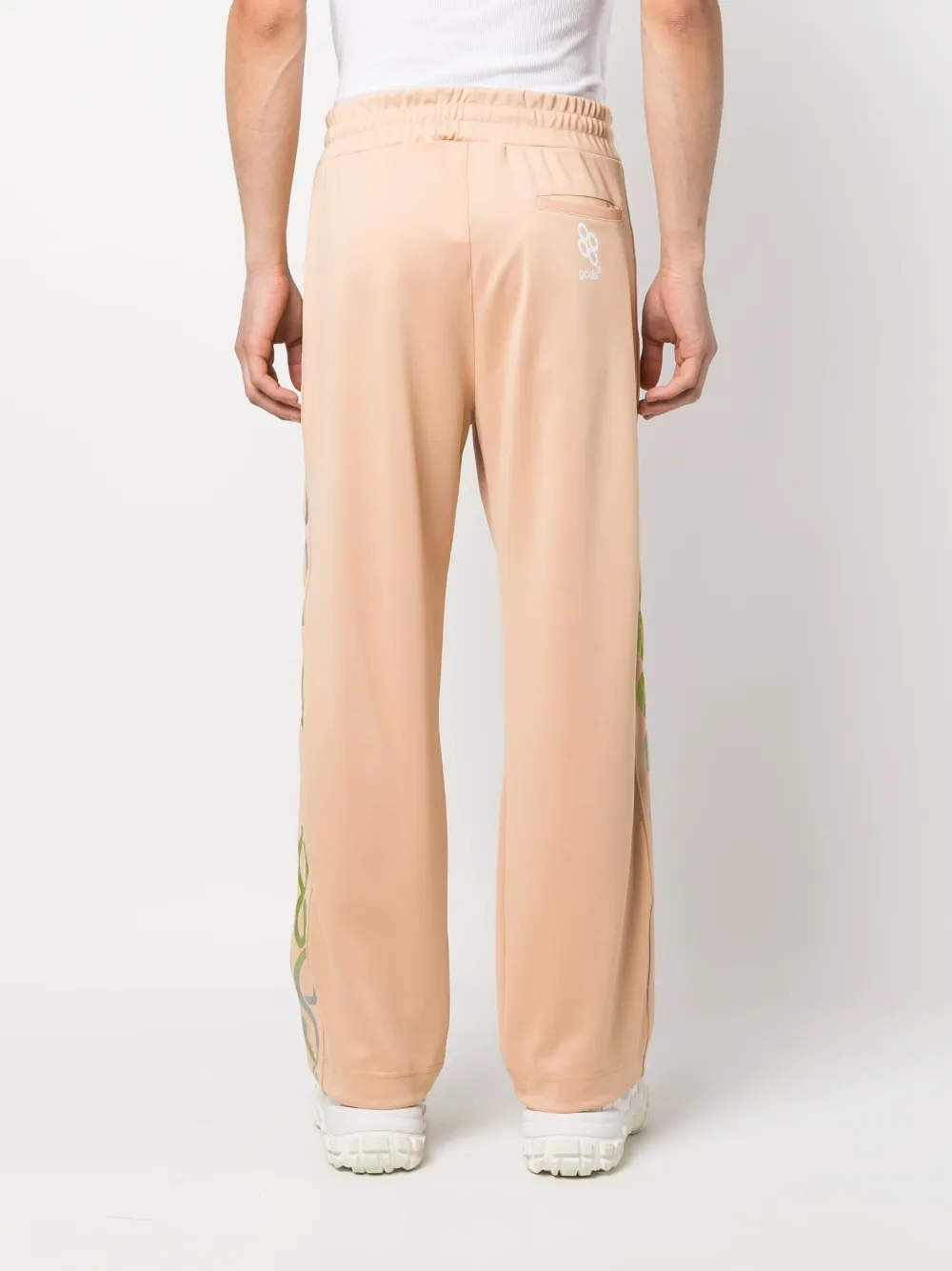 Gcds Logo-print Track Trousers In Nude