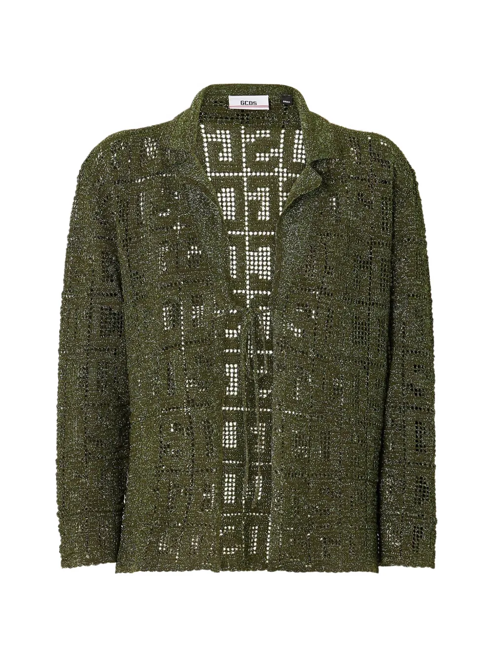 GCDS Monogram macramé cardigan - Grün