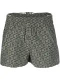 GCDS Bling monogram-print chain-belt shorts - Green