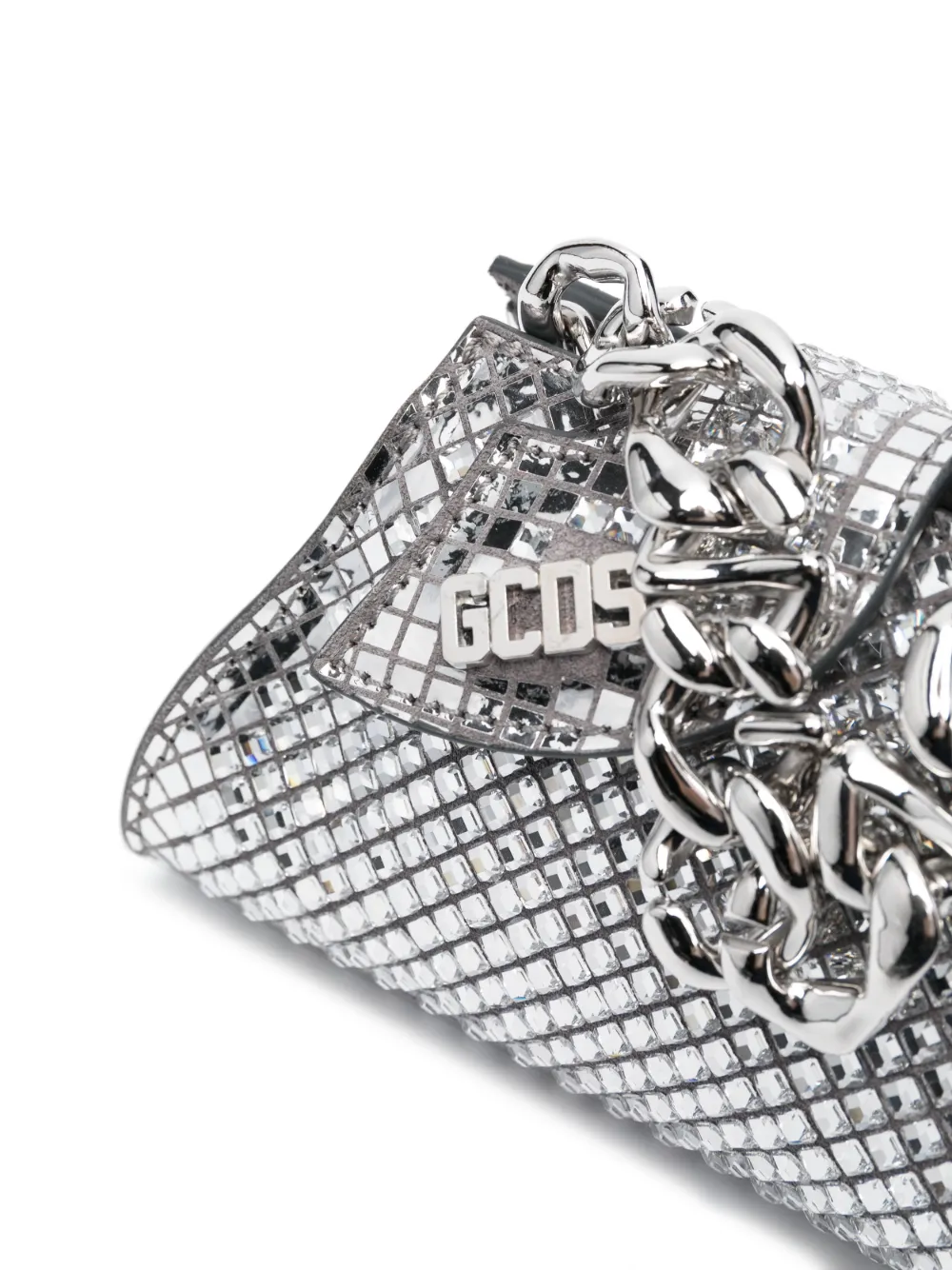 Shop Gcds Micro Comma Mirror Bag In Silver