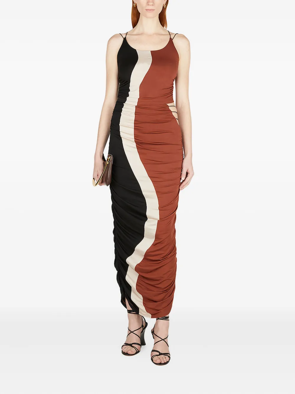 Ahluwalia Elshadai gesmockte maxi-rok - Zwart