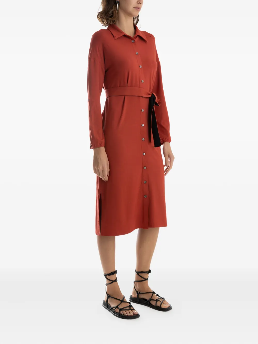 Lygia & Nanny belted shirt dress - Rood