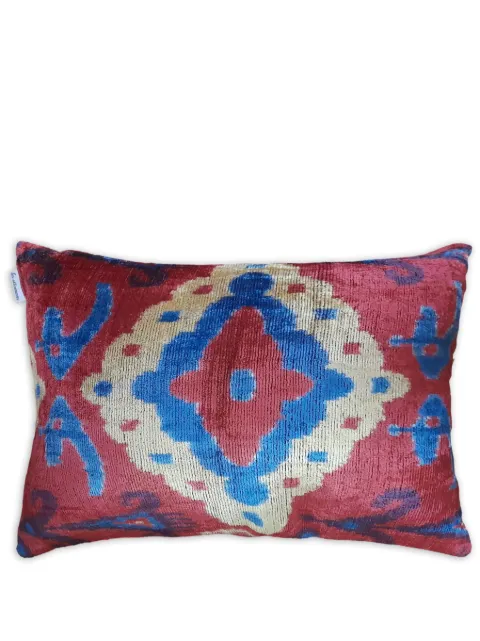 Les-Ottomans cojín de terciopelo con estampado ikat