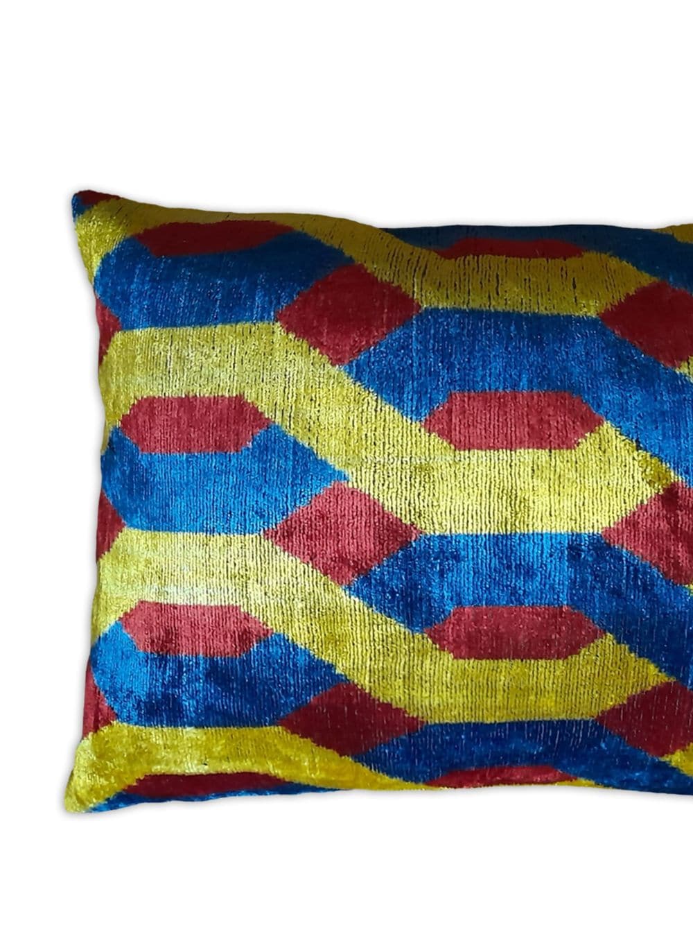 Shop Les-ottomans Geometric-print Velvet Cushion In Multicolour