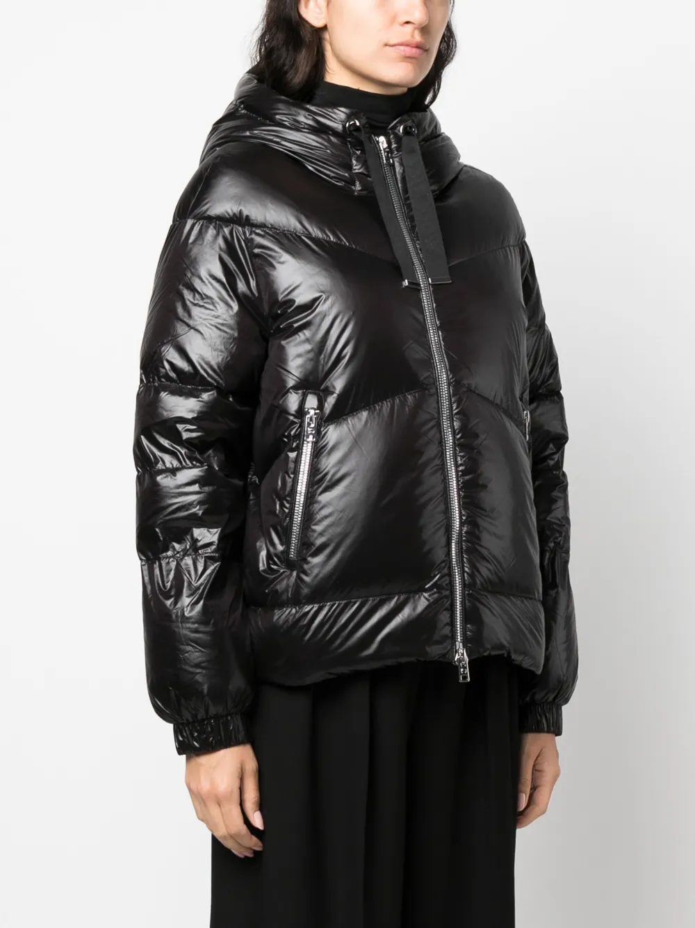 Shop Woolrich Padded Hooded Jacket In Black