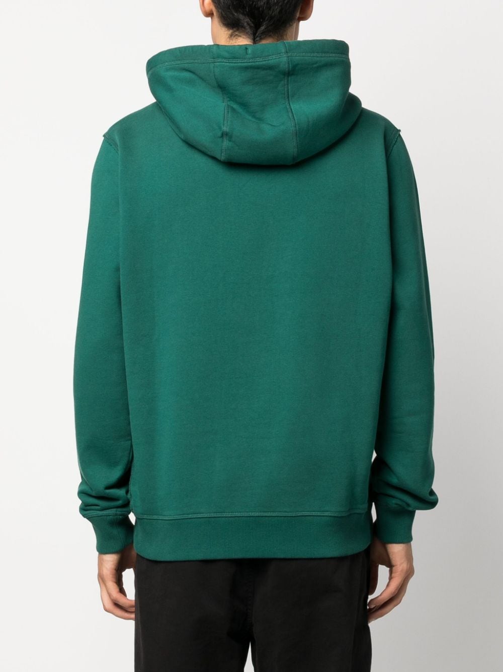 Shop Woolrich Logo-print Organic-cotton Hoodie In Green