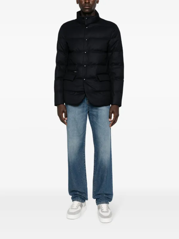 Woolrich high-neck snap-fastening Padded Jacket | Blue