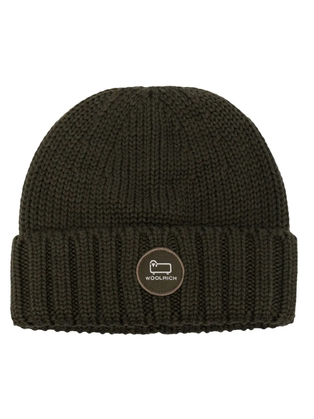 Woolrich Logo-patch Wool Beanie In Green