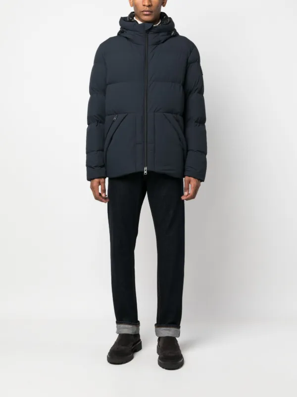 Woolrich フーデッド パデッドジャケット | ブルー | FARFETCH JP