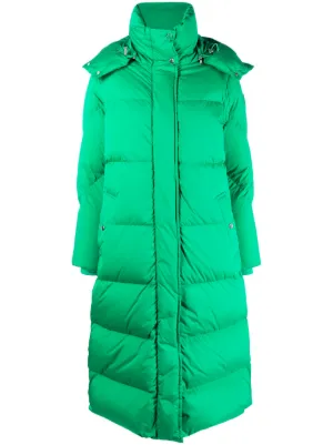 Woolrich aurora puffy coat hot sale green