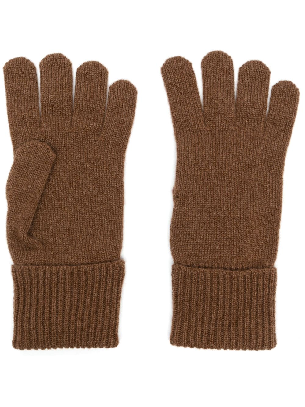 Woolrich Logo-patch Knitted Cashmere Gloves In Brown
