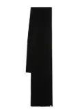 Woolrich logo-patch ribbed scarf - Black