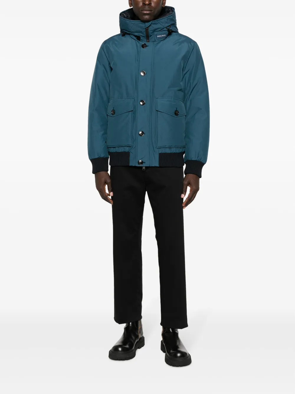Woolrich Polar logo-patch hooded jacket - Blauw