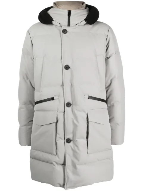 Woolrich button-fastening hooded down jacket