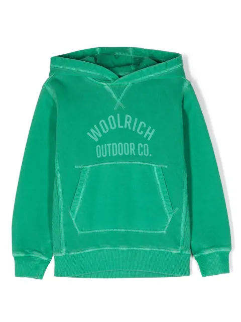 Woolrich Kids logo-print cotton hoodie