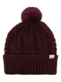 Woolrich logo-tag pompom-detail beanie - Purple