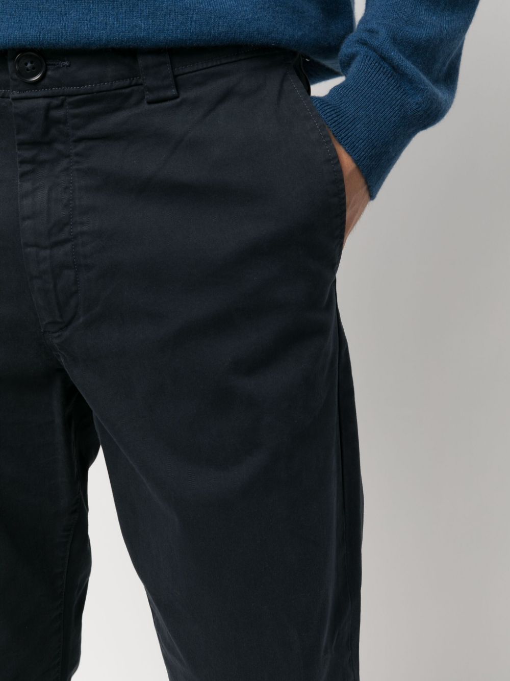 Shop Woolrich Straight-leg Cotton Chino Trousers In Blue