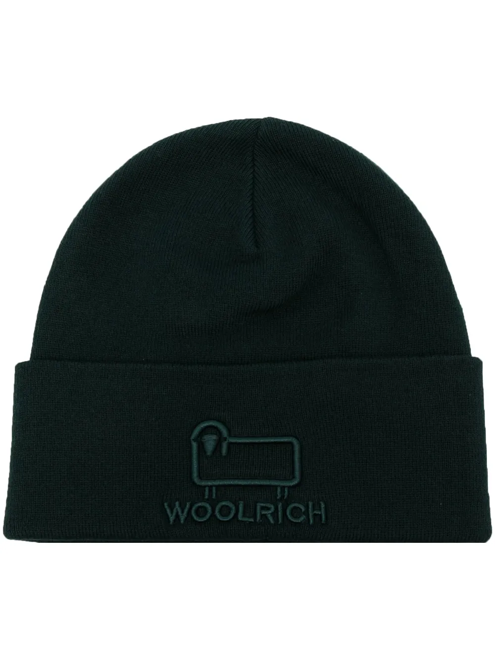 Woolrich Logo-embroidered Cotton-wool Beanie In Green