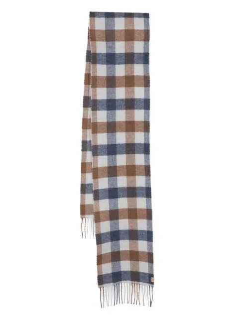 Woolrich check-pattern wool blend scarf
