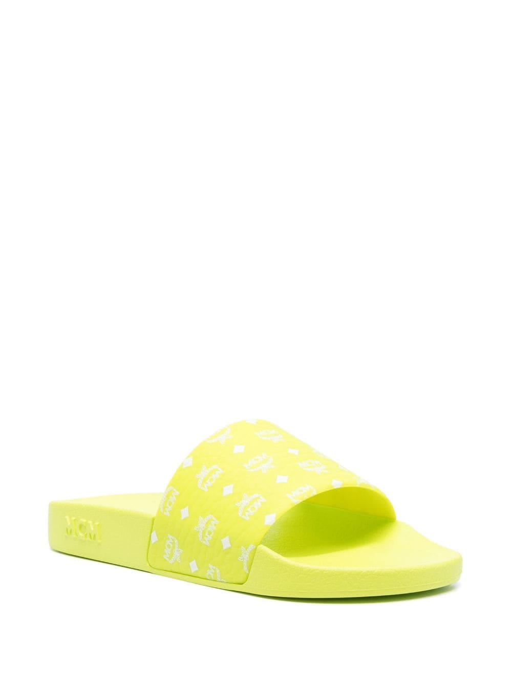 MCM Slippers met logoprint - Groen