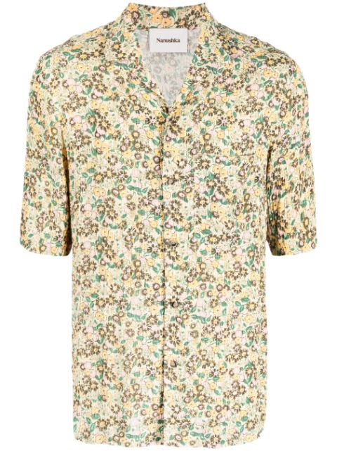 Nanushka Bodil floral print pleated shirt Men